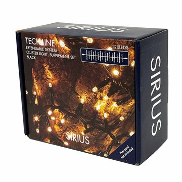 Sirius Tech-Line suppleringssæt - Cluster lyskæde med 120 LED'er i varm hvid på 2 meter 45712